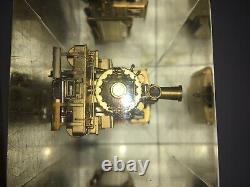 Vintage Akane Train Brass Locomotive And Coal Car Protect Acrylic Block