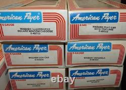 Vintage American Flyer Wabash Freight Set 2 PA-1 Diesel Engines & 6 Train Cars