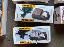 Vintage Bachmann Ho Scale Electric Train Set Santa Fe With Mix Cars WORKS