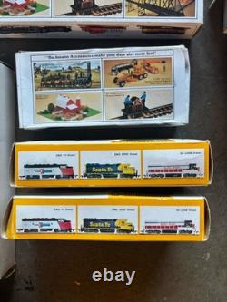 Vintage Bachmann Ho Scale Electric Train Set Santa Fe With Mix Cars WORKS