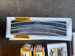 Vintage Bachmann Ho Scale Electric Train Set Santa Fe With Mix Cars WORKS