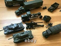 Vintage Cox HO Scale US Army Train Lot Set Of 9+ Locomotive Flat Bed Car Tank