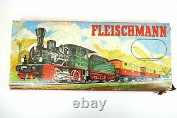 Vintage Fleischmann 6375 HO Scale Train Set Locomotive 2 Cars Complete Set NICE