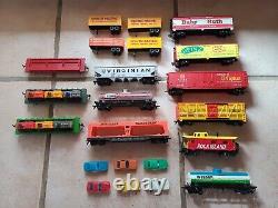 Vintage Ho Scale Lot 27 Piece Tyco Advertising Trains, Cars, Tractors