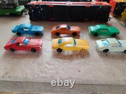 Vintage Ho Scale Lot 27 Piece Tyco Advertising Trains, Cars, Tractors