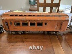 Vintage Large Ives Railway Lines Locomotive Train Engine #3243, Box Car, Caboose