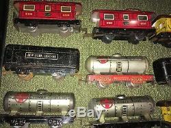 Vintage MARX O gauge train lot 18 cars 2 locomotives Commodore Vanderbilt