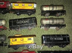 Vintage MARX O gauge train lot 18 cars 2 locomotives Commodore Vanderbilt