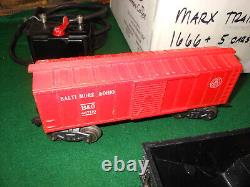 Vintage MARX TRAINS Lot 1666 Locomotive /Tenders /Tracks / Cars / Cabooses