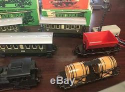 Vintage Marklin H. O. Train Set 3029 Locomotive, Track, Box Cars MORE