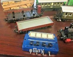 Vintage Marklin H. O. Train Set 3029 Locomotive, Track, Box Cars MORE