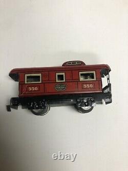 Vintage Marx Electric O Gauge Train Engine And 3 Tin Cars AC Working NY PA B&LE