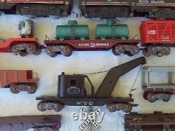 Vintage Marx Train Set Track Lot Locomotive Rock Island Rail Road Car Engine O