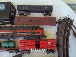 Vintage Marx Train Set Track Lot Locomotive Rock Island Rail Road Car Engine O