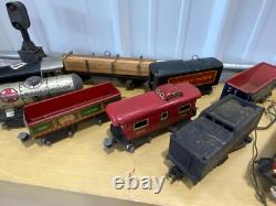 Vintage Metal Train Loco 3000, Train Cars, and Lionel Type 1033 Transformer