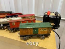 Vintage Metal Train Loco 3000, Train Cars, and Lionel Type 1033 Transformer