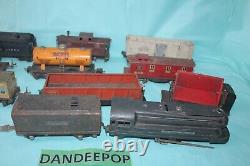 Vintage Pre War 11 Piece Assorted Lionel Trains Engine Locomotive Tender Cars