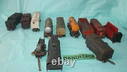 Vintage Pre War 11 Piece Assorted Lionel Trains Engine Locomotive Tender Cars