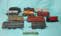 Vintage Pre War 11 Piece Assorted Lionel Trains Engine Locomotive Tender Cars