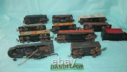 Vintage Pre War 11 Piece Assorted Lionel Trains Engine Locomotive Tender Cars