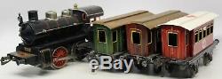 Vintage Pre-war Bing I-48 1-gauge Passenger Train Set With Red Cross Car