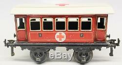 Vintage Pre-war Bing I-48 1-gauge Passenger Train Set With Red Cross Car