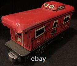 Vintage TWO MARX Wind Up METAL LOCOMOTIVES With working Key, 3 Train Cars, Track