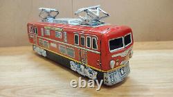 Vintage retro electric locomotive express train car Japan tin battery operated