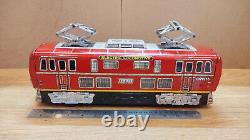 Vintage retro electric locomotive express train car Japan tin battery operated