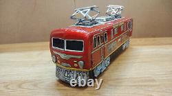 Vintage retro electric locomotive express train car Japan tin battery operated