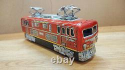 Vintage retro electric locomotive express train car Japan tin battery operated