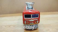 Vintage retro electric locomotive express train car Japan tin battery operated