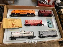 Vtg Marx HO Train Turnpike RC Slot Car Set 1960's Diesel Locomotive Box Nice