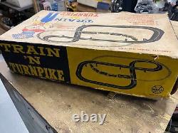 Vtg Marx HO Train Turnpike RC Slot Car Set 1960's Diesel Locomotive Box Nice