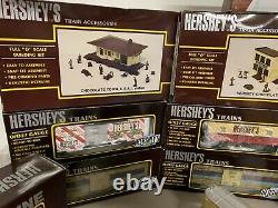 WOW! 18 pc. K-Line 027 Hershey Train Collection with3 engines, 9 cars, buildings C8