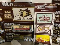 WOW! 18 pc. K-Line 027 Hershey Train Collection with3 engines, 9 cars, buildings C8