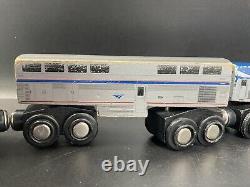 Wooden Amtrak Train Ge Genesis P42 #207 Locomotive Engine & Cars