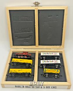 Z Scale Marklin 8864 DB 260 Locomotive and 5 Box Cars Custom Wood Case